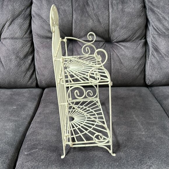 Shabby Chic Rustic Vintage Display Metal Display Rack Shelf Foldable Shell Beach - Picture 4 of 8